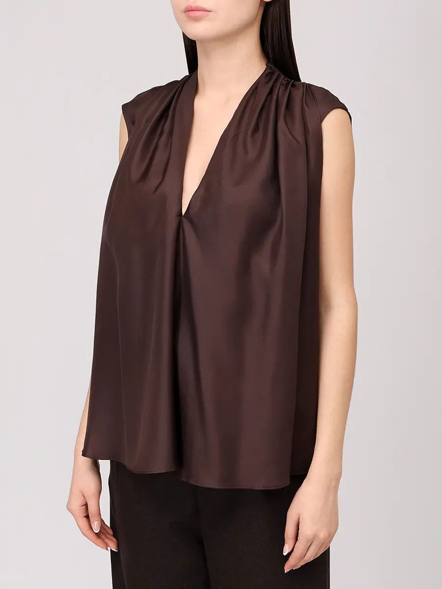 Топ шелковый Sade LOULOU DE SAISON SADE Коричневый  Фото 4