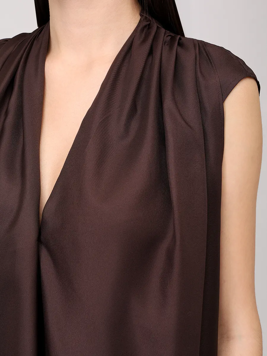 Топ шелковый Sade LOULOU DE SAISON SADE Коричневый  Фото 5