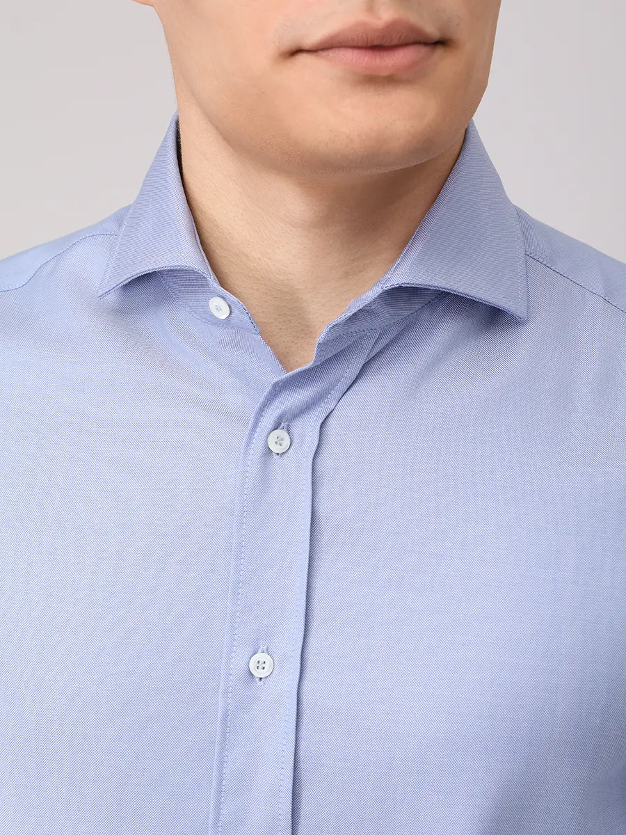 Рубашка Slim Fit шерстяная BRUNELLO CUCINELLI MY6431718 C010 Голубой  Фото 5