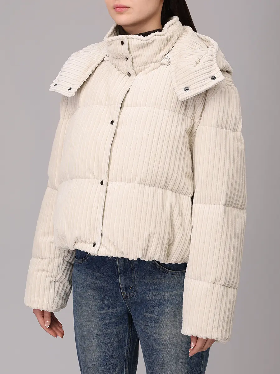 

Пуховик стеганый, Кремовый, P3287-148C-101 Молочный