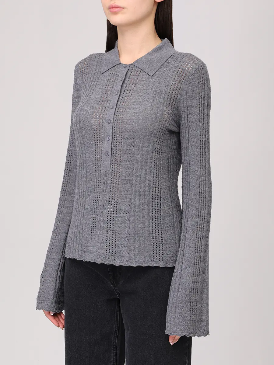 Поло из шерсти и кашемира Tiha LOULOU DE SAISON TIHA Серый  Фото 4