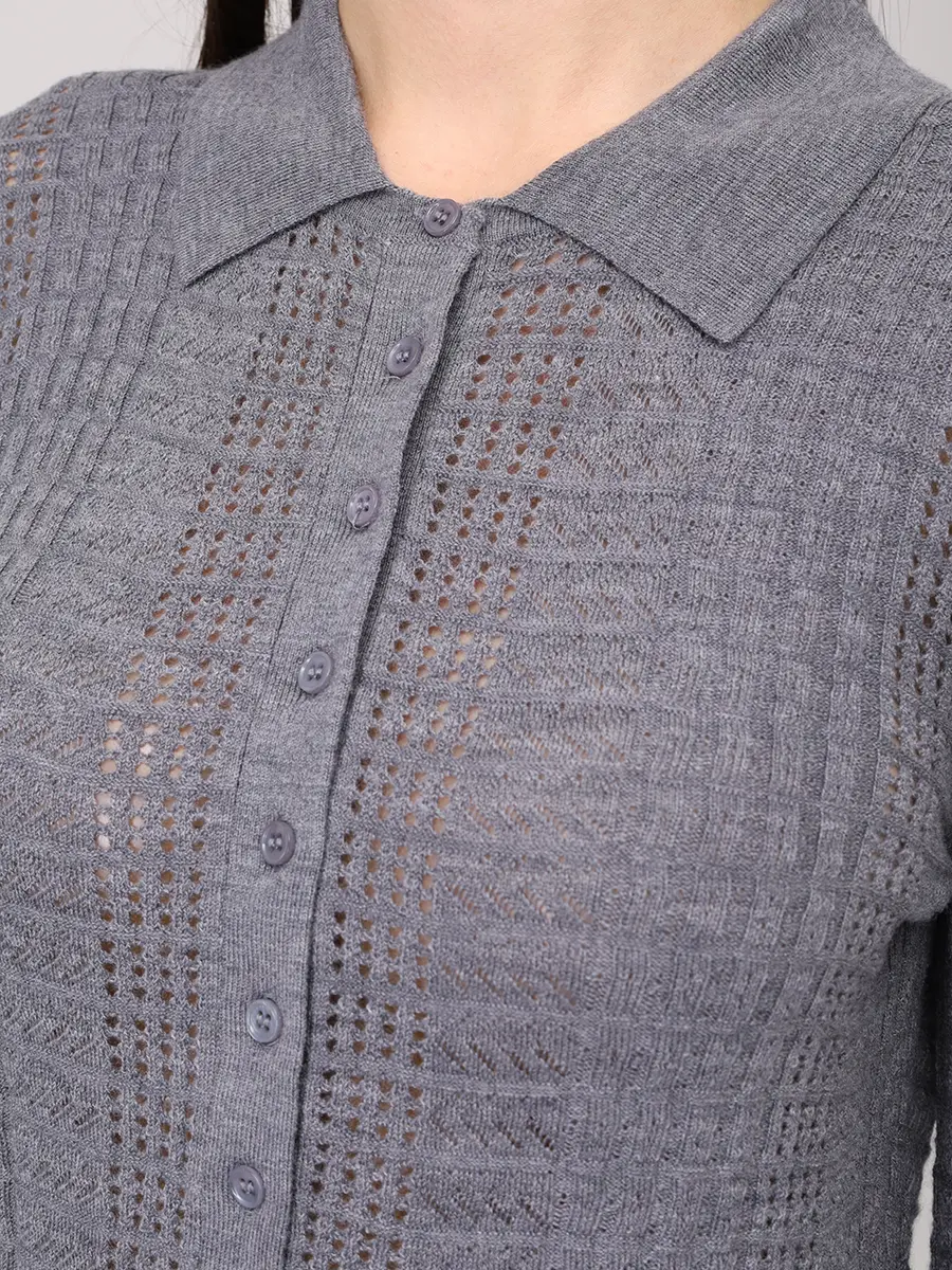 Поло из шерсти и кашемира Tiha LOULOU DE SAISON TIHA Серый  Фото 5