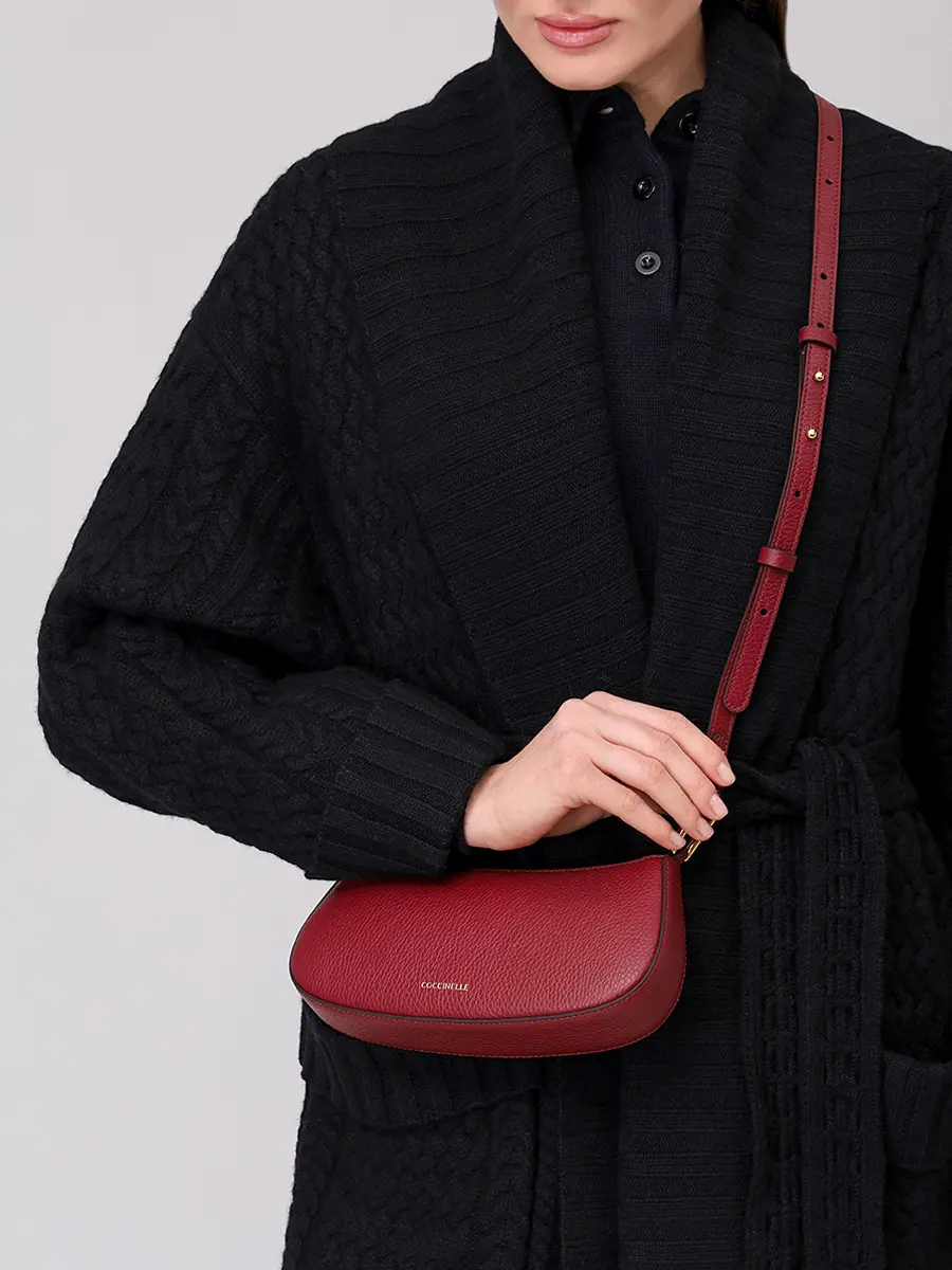 Сумка кожаная Merveille COCCINELLE E5 MRF 52 01 01/R52 Бордовый  Фото 2