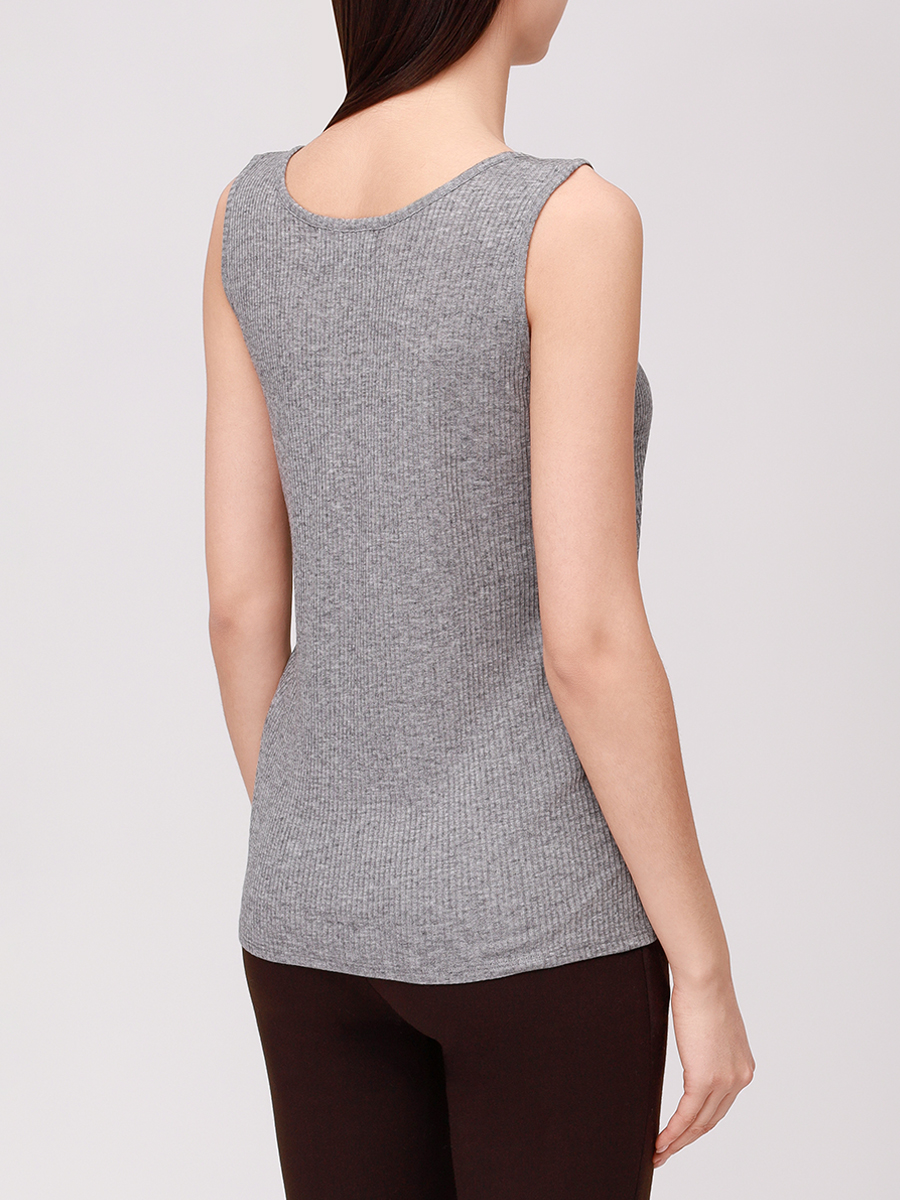 Майка из вискозы и шерсти LOULOU DE SAISON ALISUDI LDS Серый  Фото 3