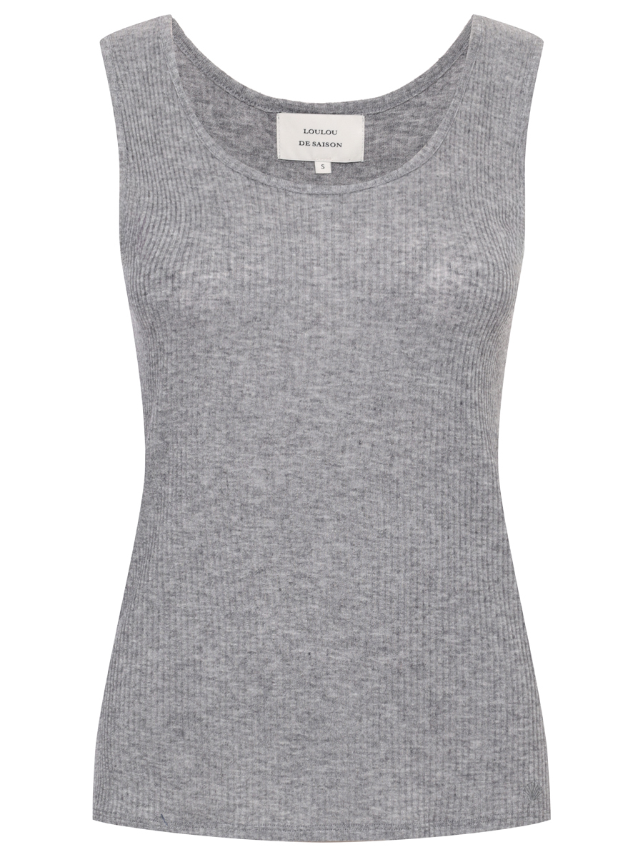 Майка из вискозы и шерсти LOULOU DE SAISON ALISUDI LDS Серый 