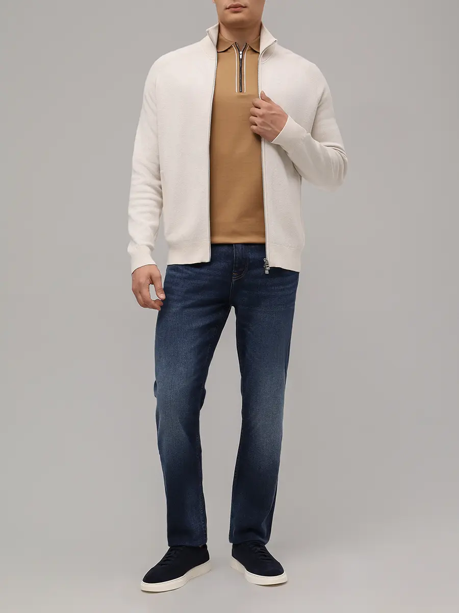 Поло хлопковое BOSS 50543880/260 Бежевый  Фото 2