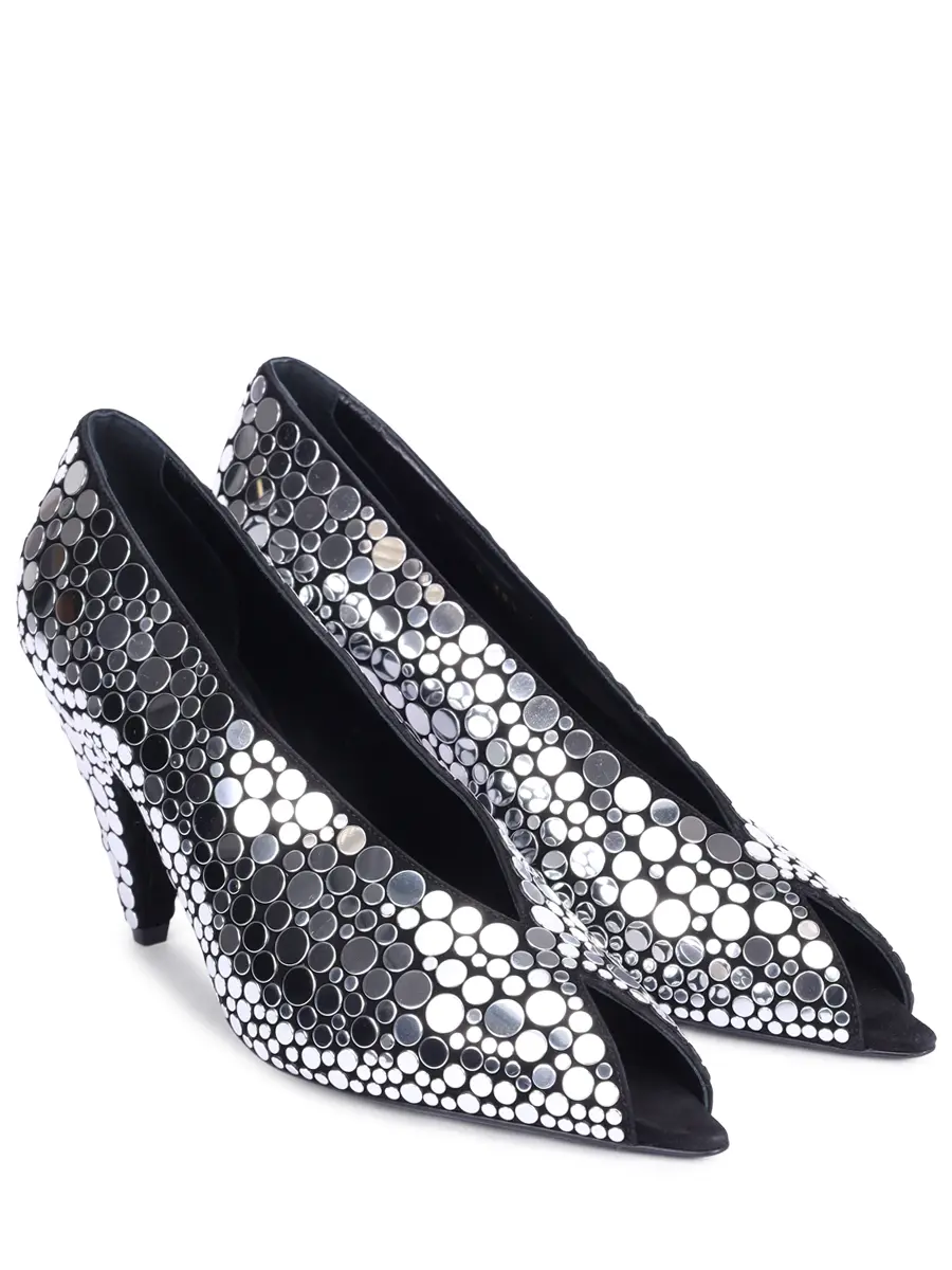 Туфли замшевые Beak SERGIO ROSSI B13170-MFL359-1498-110 Серебряный  Фото 2