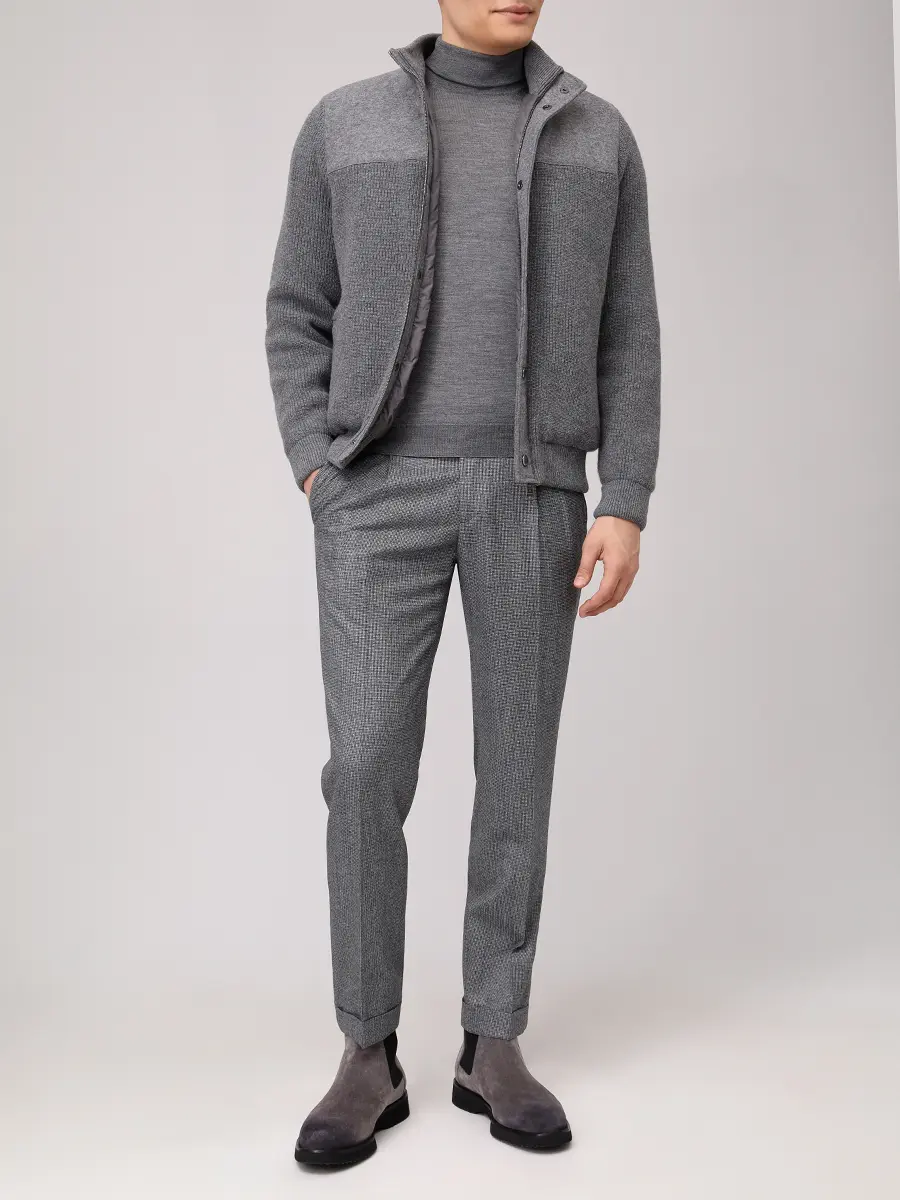 Водолазка из шерсти и шелка BARBA NAPOLI BU 7000/25247/1319057531/0071 Серый  Фото 2