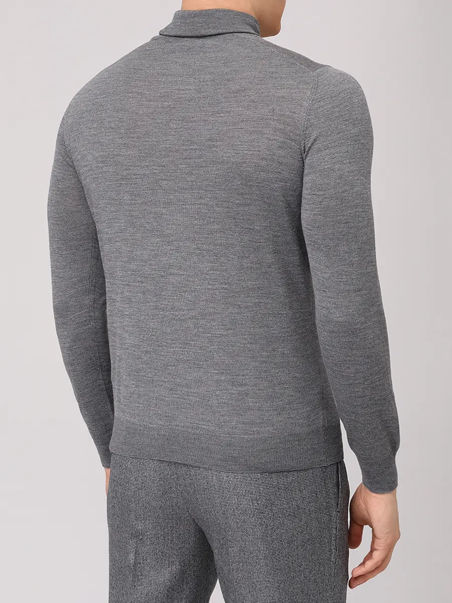 Водолазка из шерсти и шелка BARBA NAPOLI BU 7000/25247/1319057531/0071 Серый  Фото 3