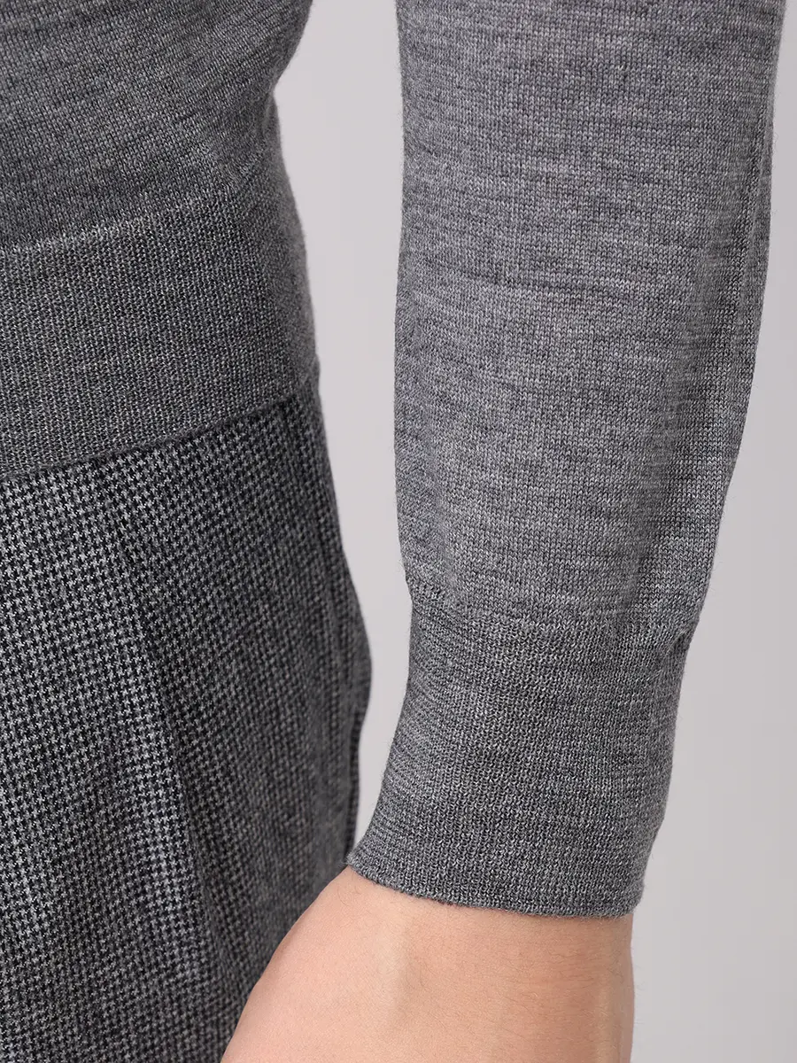 Водолазка из шерсти и шелка BARBA NAPOLI BU 7000/25247/1319057531/0071 Серый  Фото 5