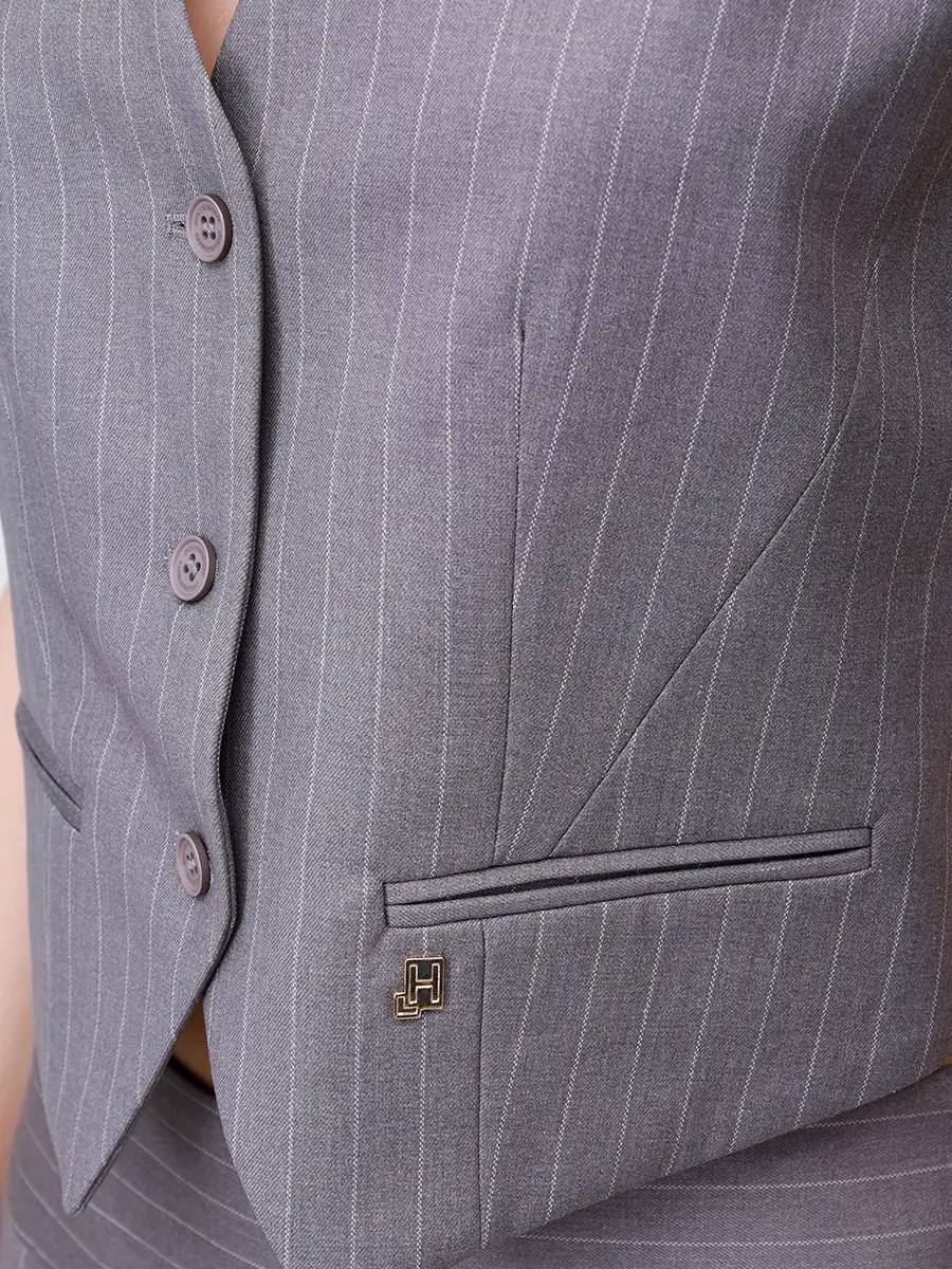 Жилет в полоску HINNOMINATE HMABW02242 Серый  Фото 5