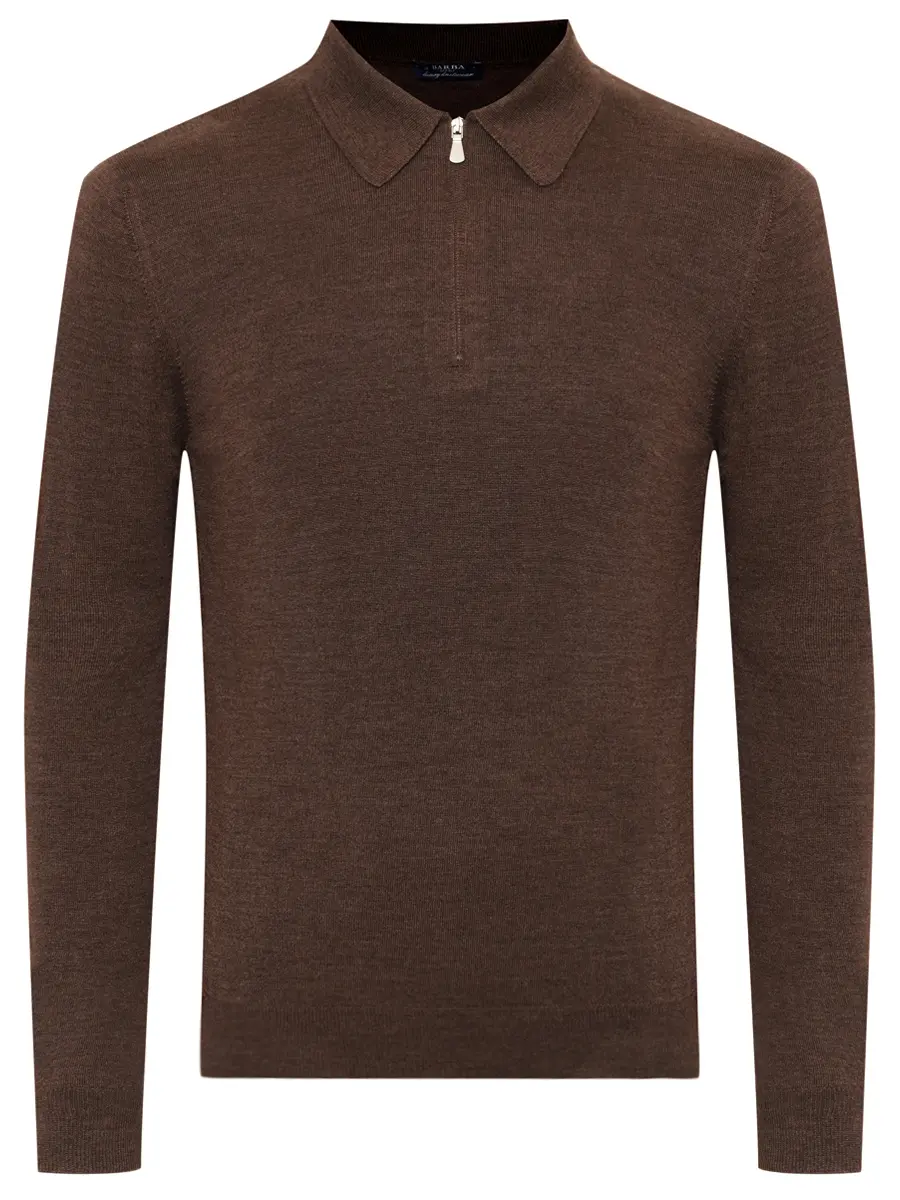 

Поло из шерсти и шелка, Коричневый, BU 7000/25245/1319057537/0235 Темно-