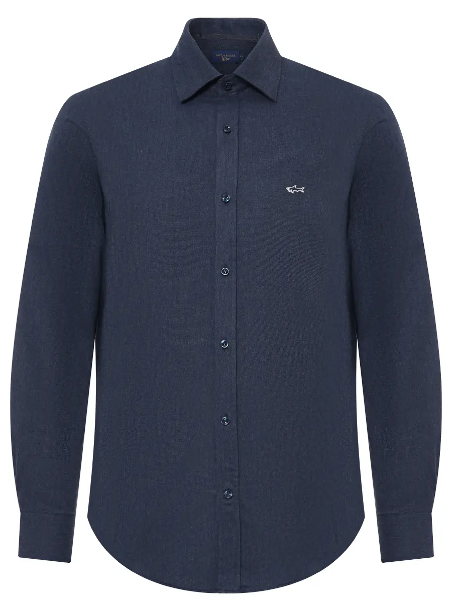 Рубашка Regular Fit хлопковая PAUL & SHARK 15313131CF/464 Синий 
