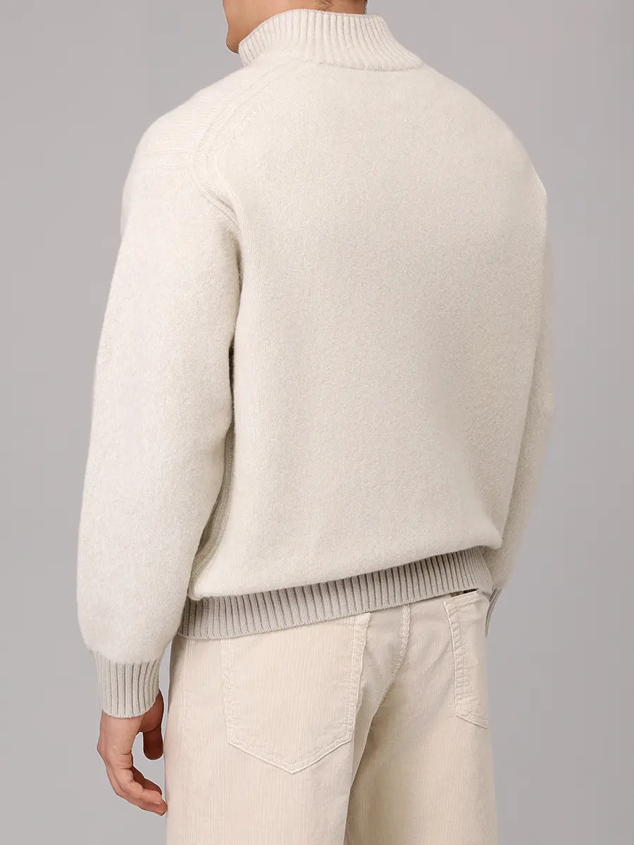 Джемпер шерстяной BOSS 50548669/271 Кремовый  Фото 3