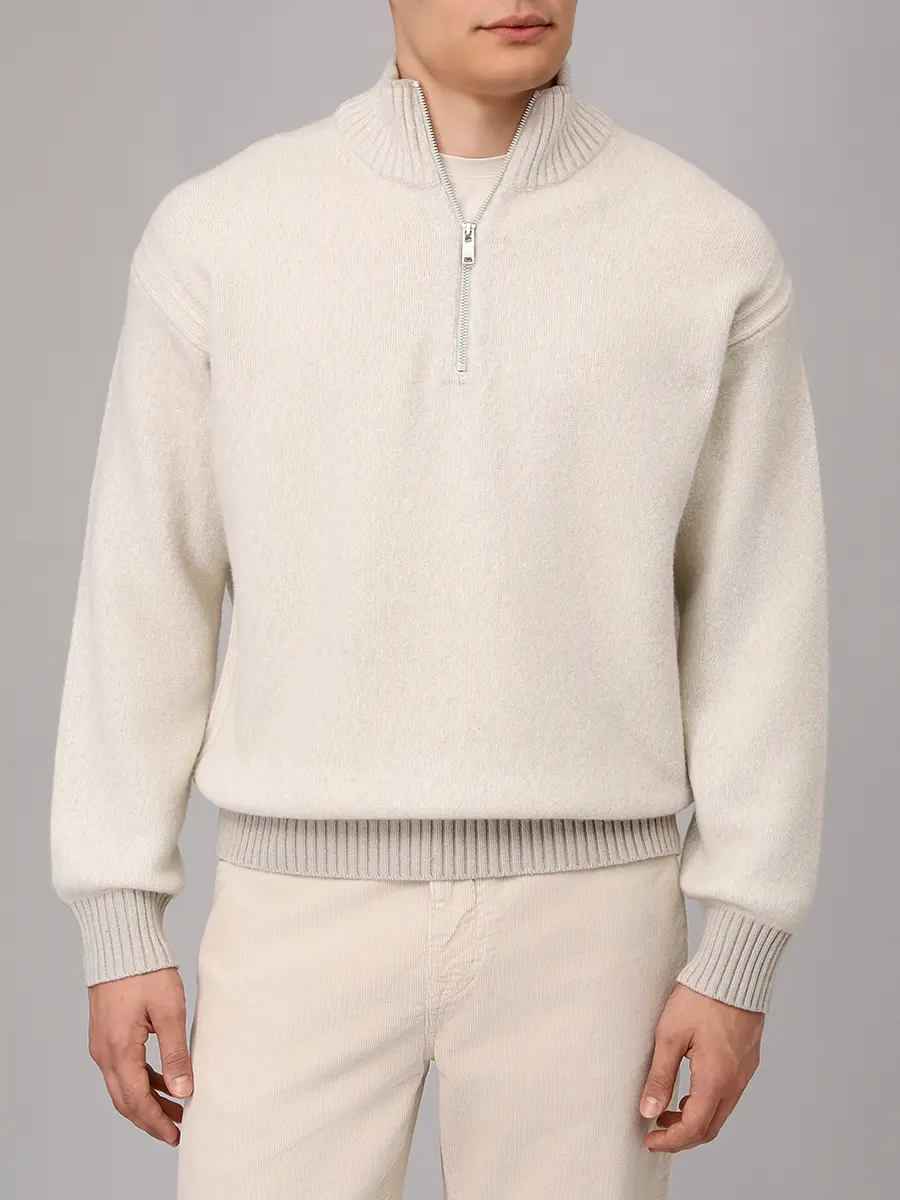 Джемпер шерстяной BOSS 50548669/271 Кремовый  Фото 4