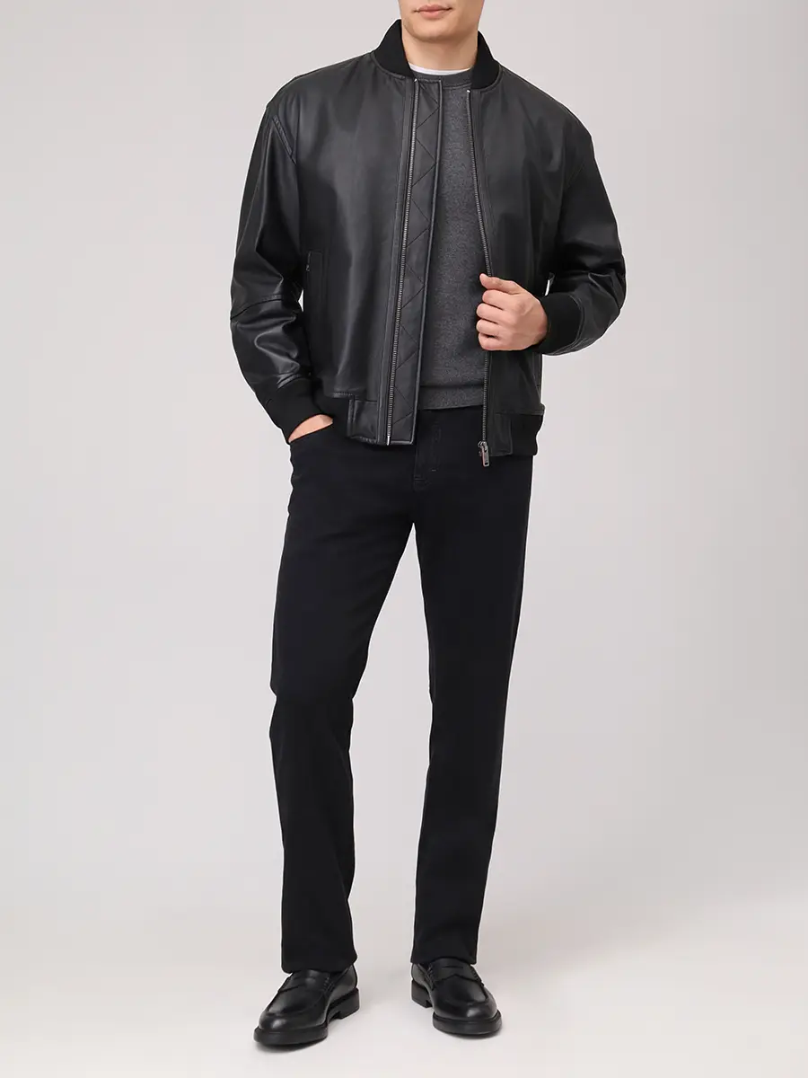 

Бомбер кожаный, Черный, 50547545/001