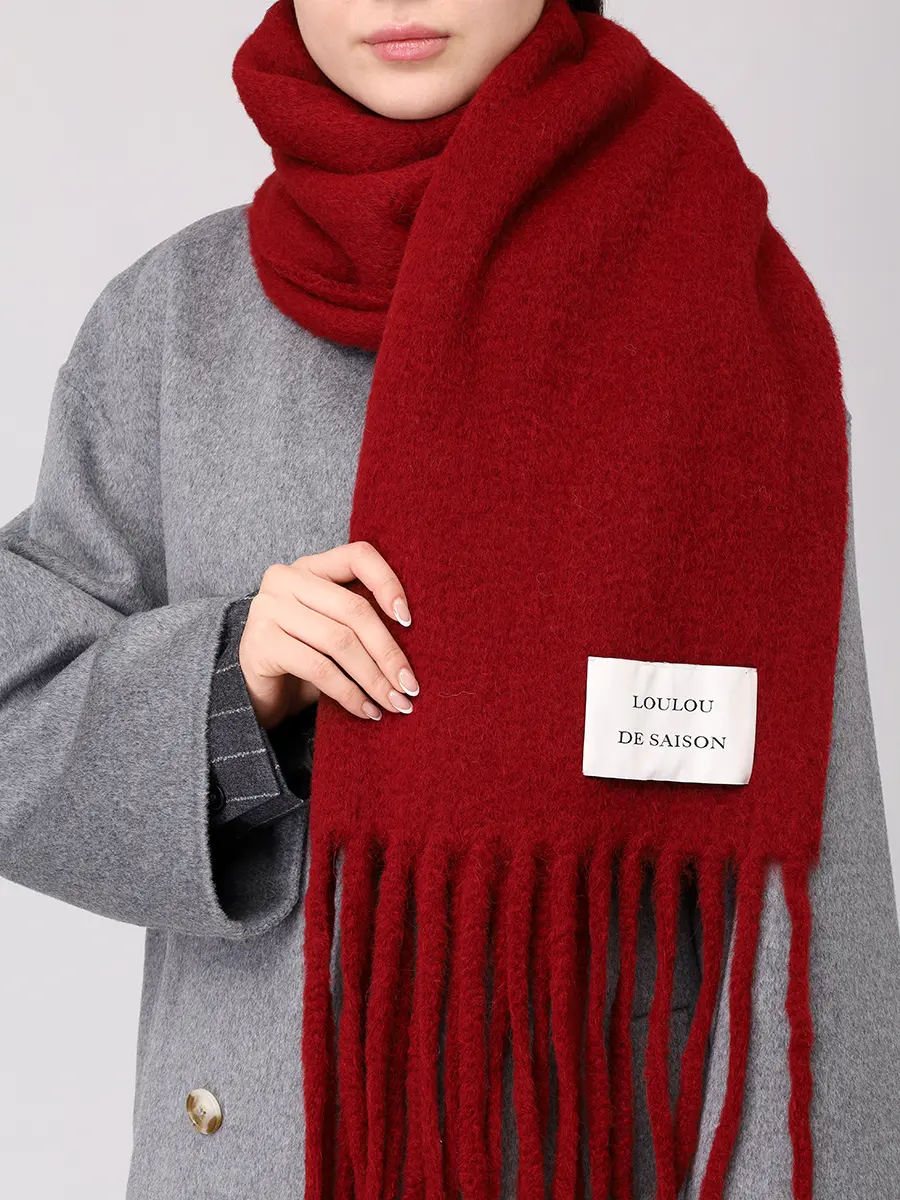 Шарф из шерсти альпака Santo LOULOU DE SAISON SANTO Бордовый  Фото 2