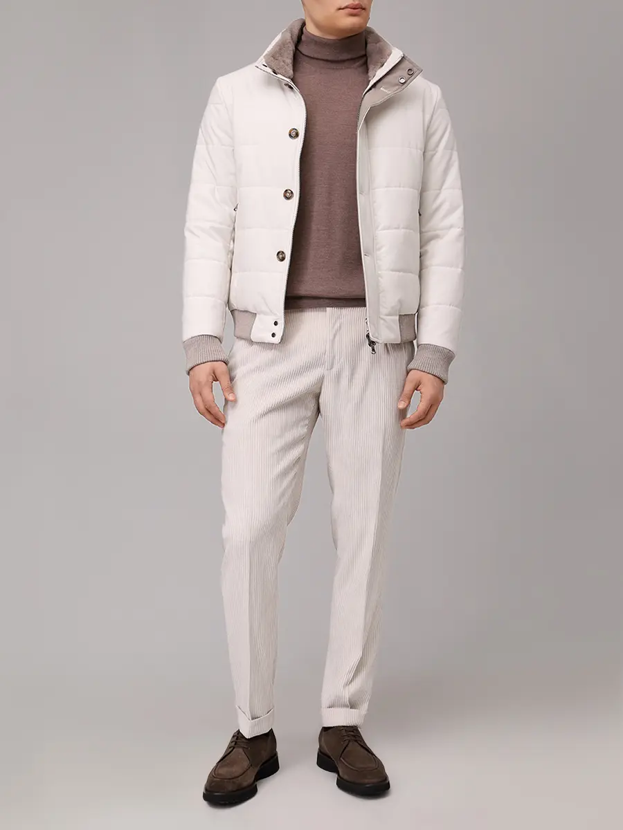 Брюки однотонные BARBA NAPOLI BU 3500/00007/51024/0005 Кремовый  Фото 2