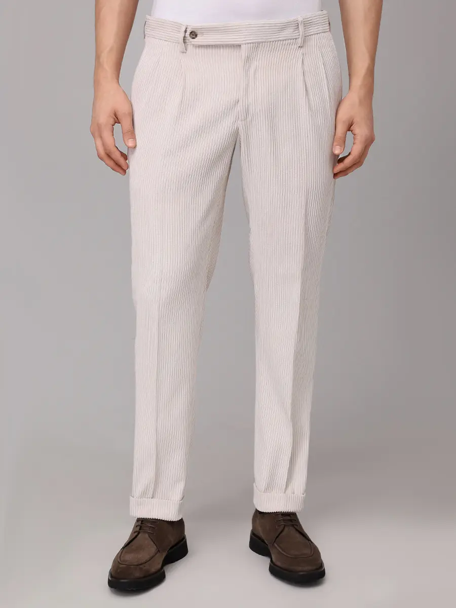 Брюки однотонные BARBA NAPOLI BU 3500/00007/51024/0005 Кремовый  Фото 4