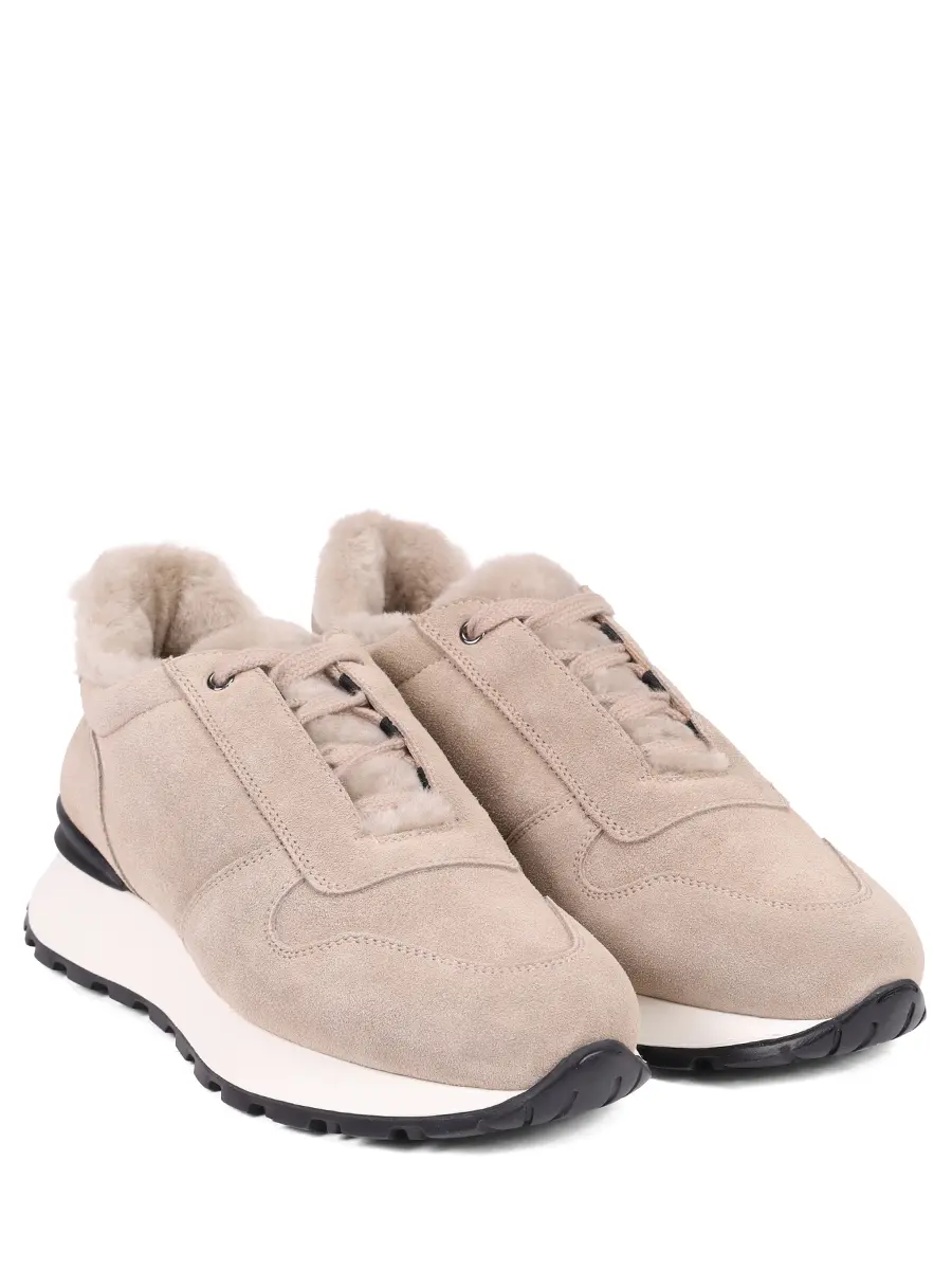 Кроссовки замшевые на меху DOUCAL`S DD8840WHITPM730NC15 Кремовый  Фото 2