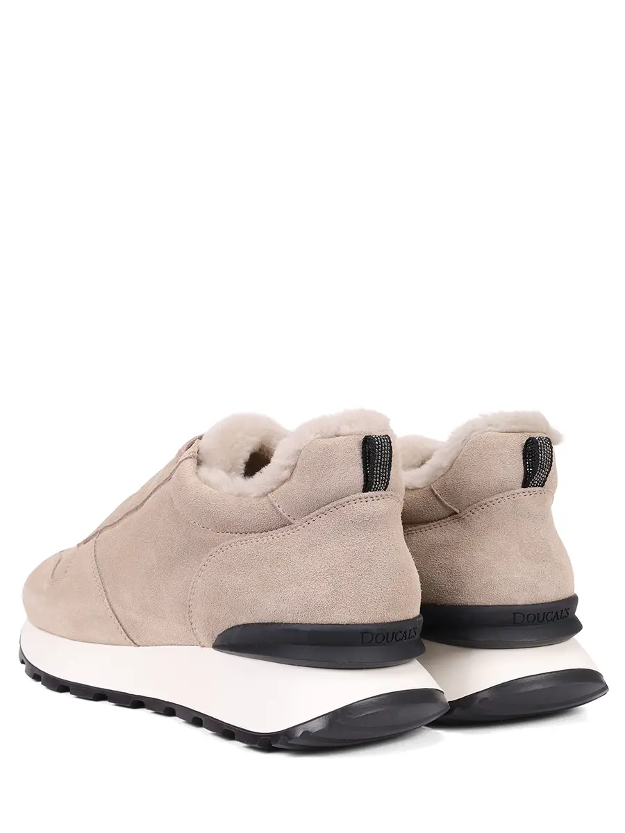 Кроссовки замшевые на меху DOUCAL`S DD8840WHITPM730NC15 Кремовый  Фото 4