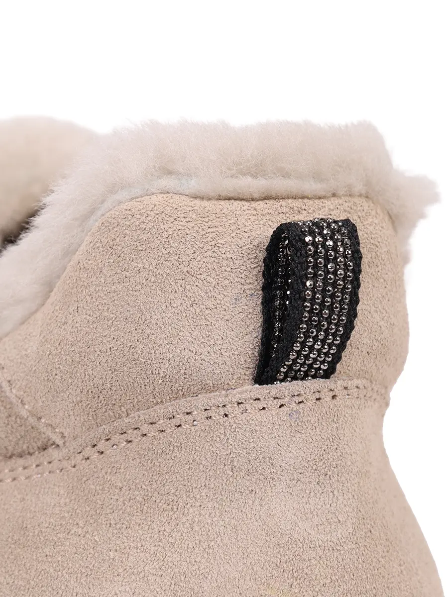 Кроссовки замшевые на меху DOUCAL`S DD8840WHITPM730NC15 Кремовый  Фото 5