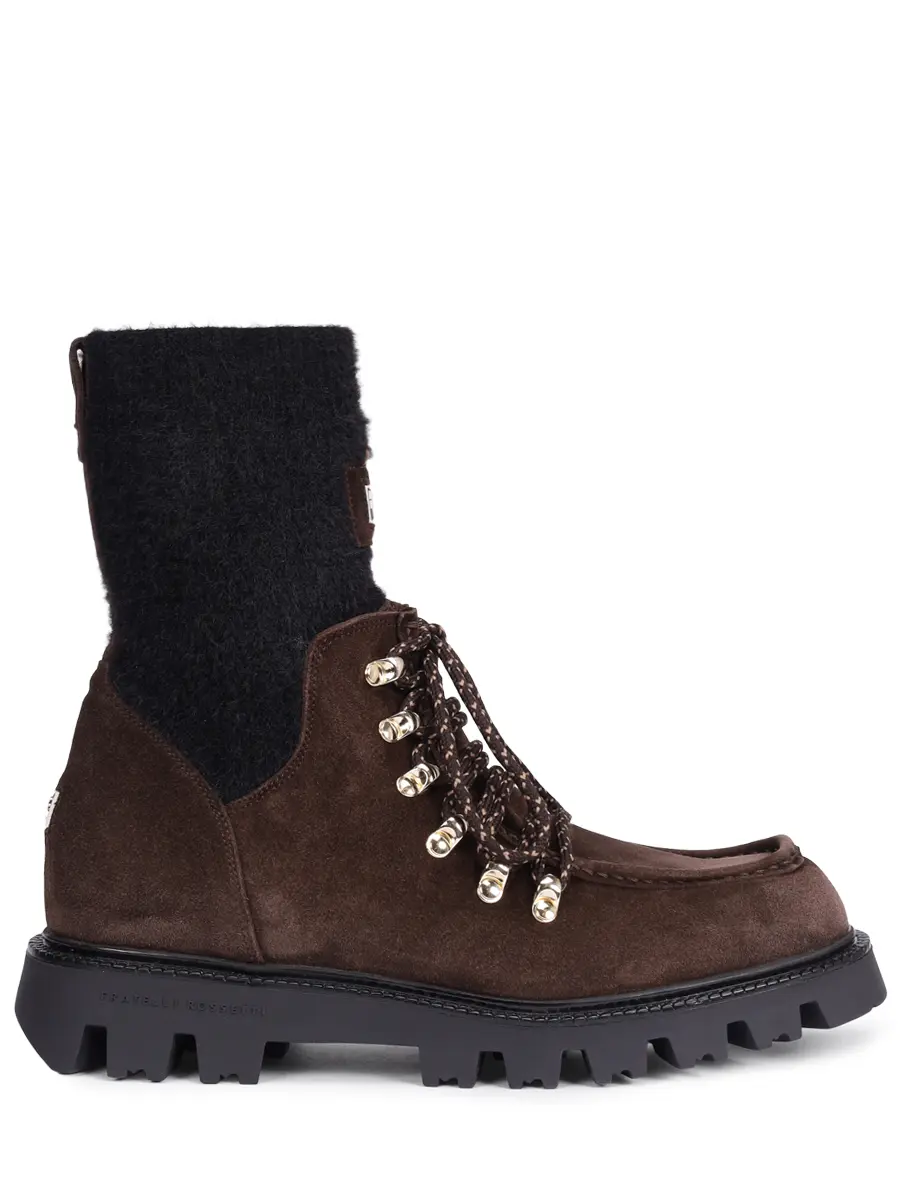 

Ботинки комбинированные на байке, Коричневый, 77157-PL41823