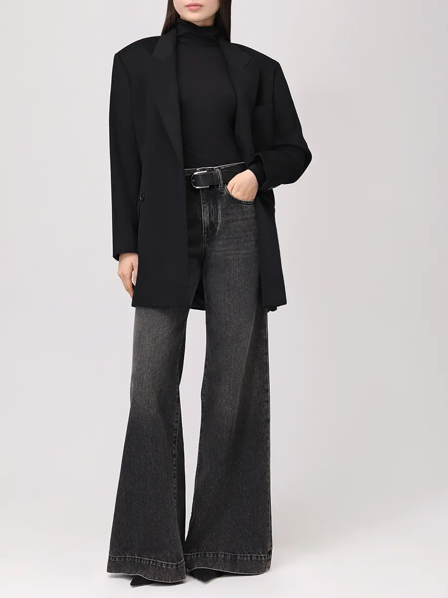 Джинсы-клеш хлопковые JACOB COHEN JDM_Q0013 001 T785A V1 600F Черный  Фото 2