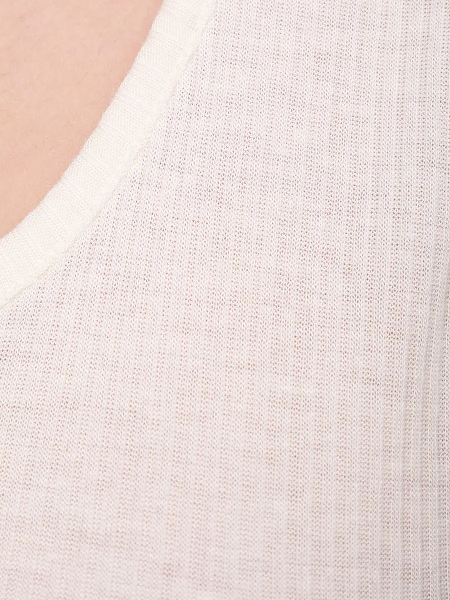 Майка из вискозы и шерсти LOULOU DE SAISON ALISUDI LDS Белый  Фото 5