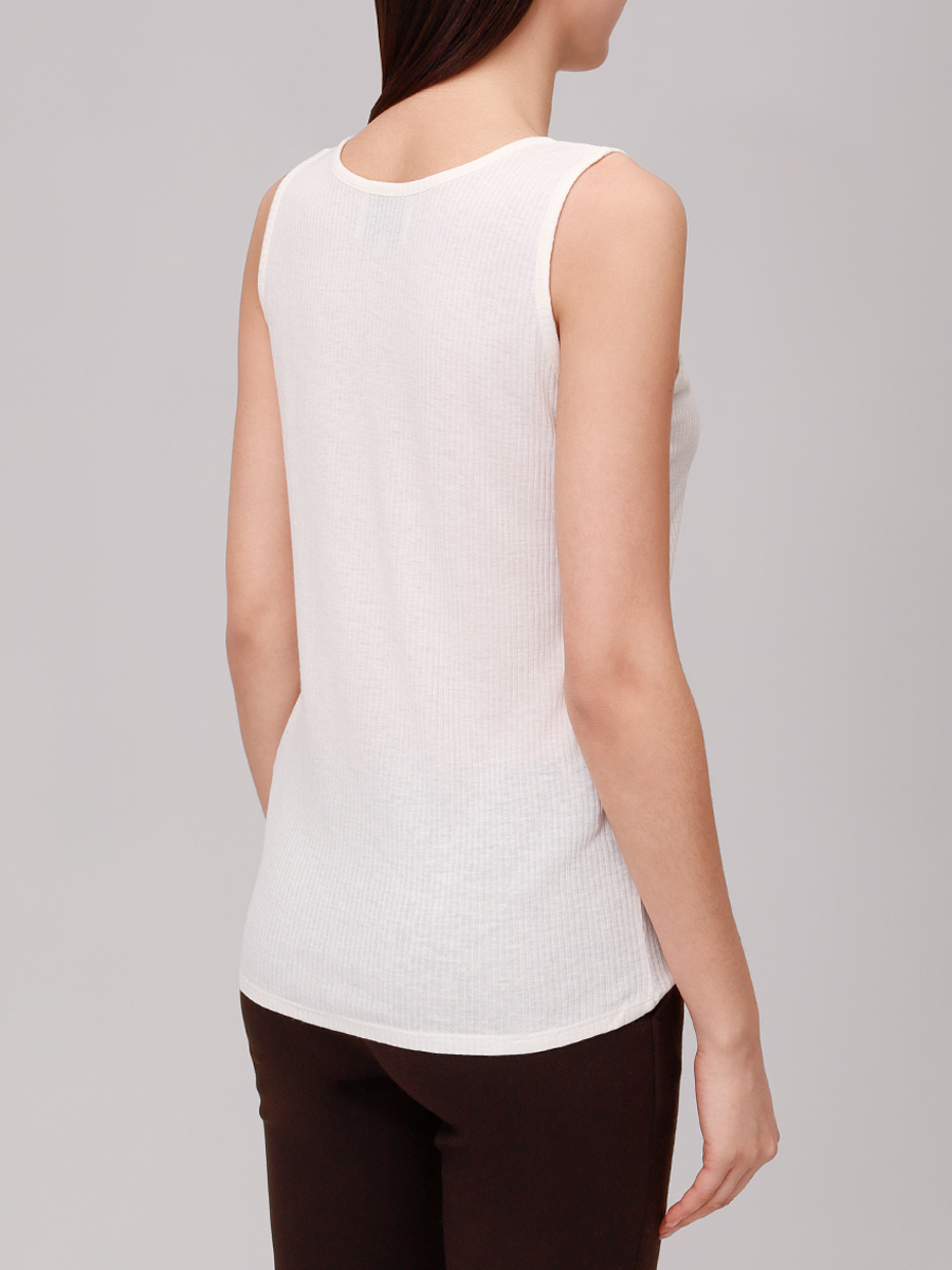 Майка из вискозы и шерсти LOULOU DE SAISON ALISUDI LDS Белый  Фото 3