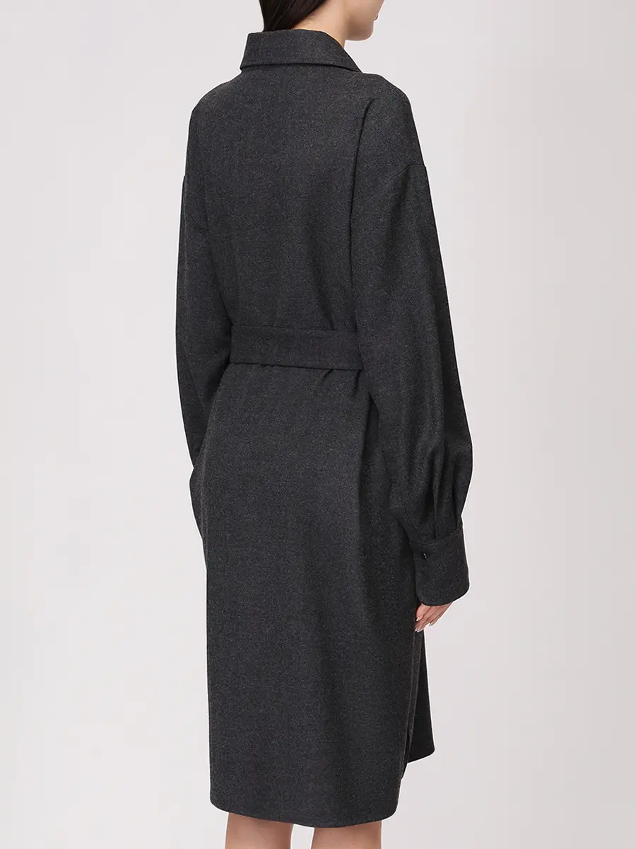 Платье из вискозы и шерсти ANTONELLI FIRENZE P6452-869C-915 Темно- Серый  Фото 3