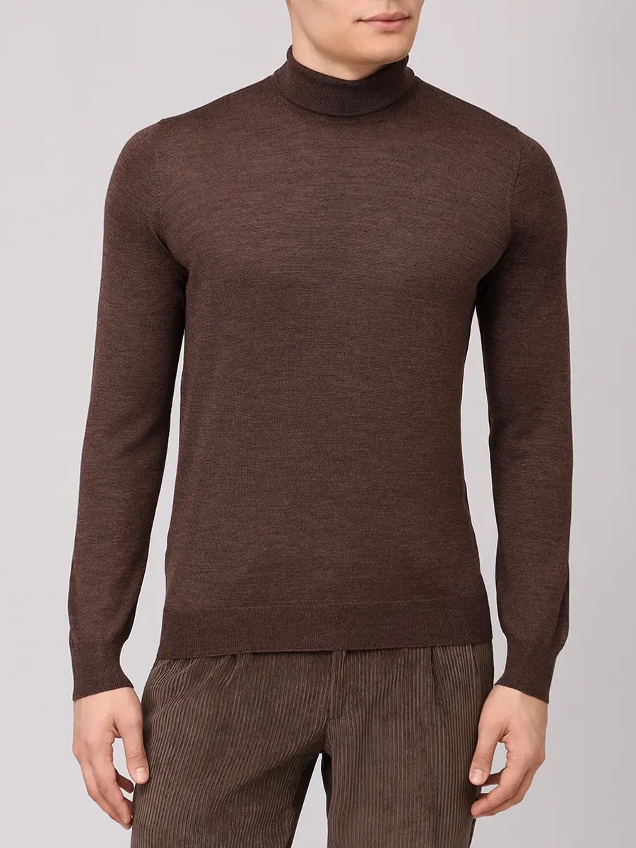 

Водолазка из шерсти и шелка, Коричневый, BU 7000/25247/1319057531/0235
