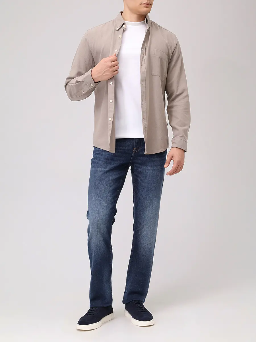 Футболка Slim Fit хлопковая BOSS 50543858/100 Белый  Фото 2