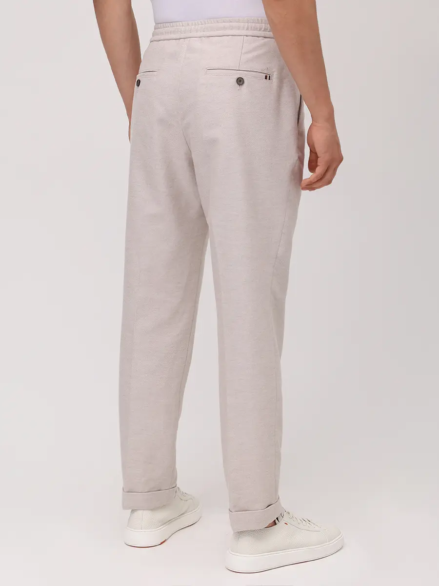 Брюки хлопковые PAUL & SHARK 15314032/629 Бежевый  Фото 3