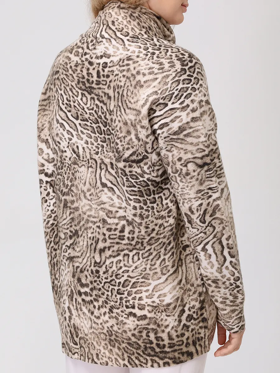 Кардиган с принтом ELENA MIRO M500Z049NMS1 Анималистичный принт  Фото 3