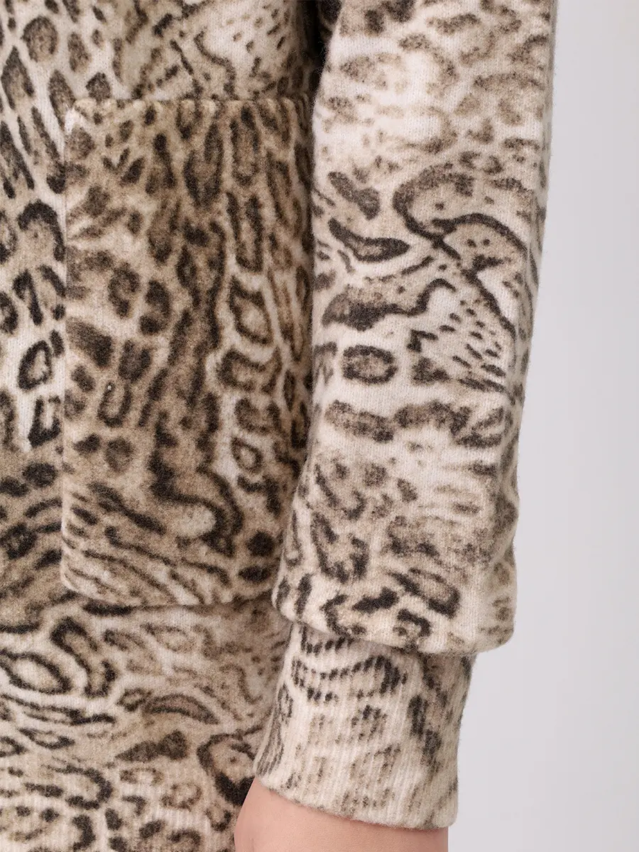Кардиган с принтом ELENA MIRO M500Z049NMS1 Анималистичный принт  Фото 5