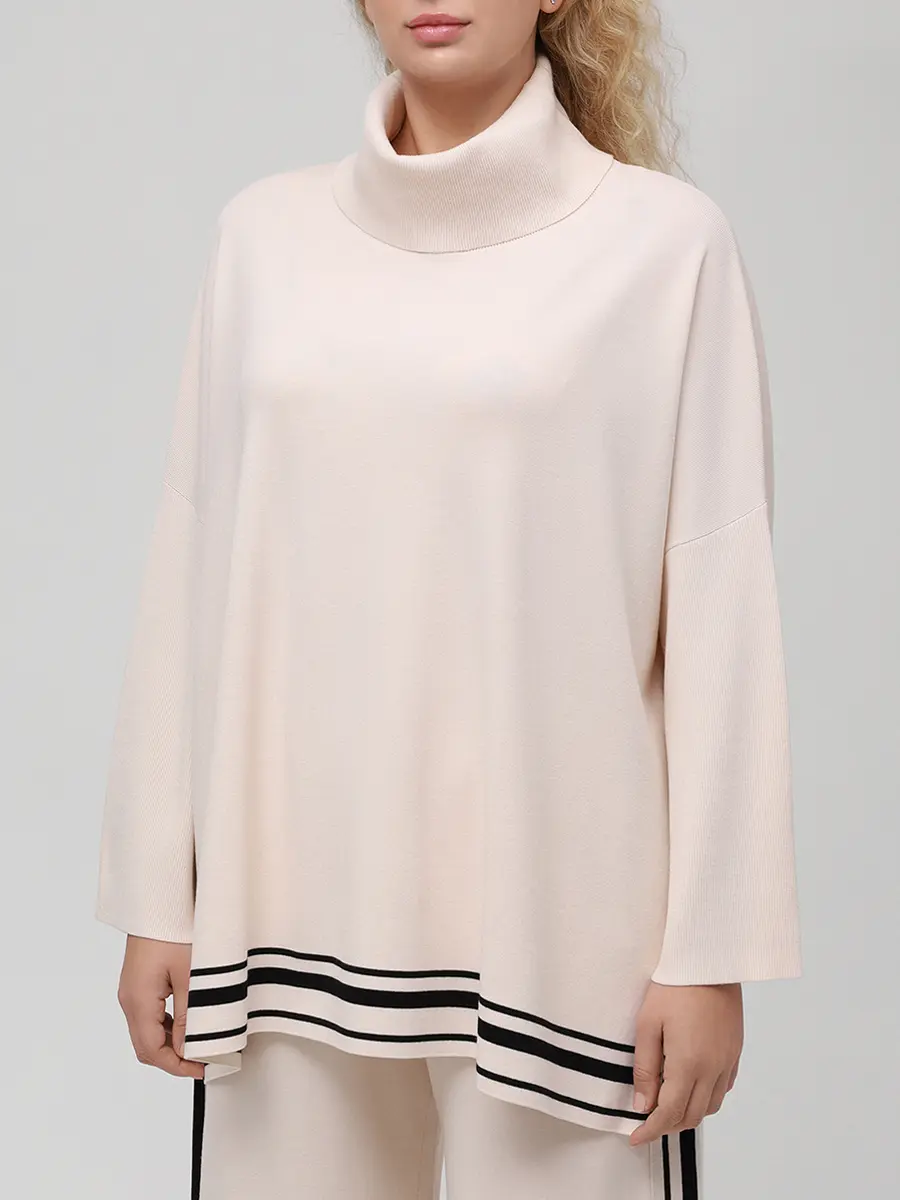 Джемпер из вискозы ELENA MIRO S735E010MMA2 Кремовый  Фото 4