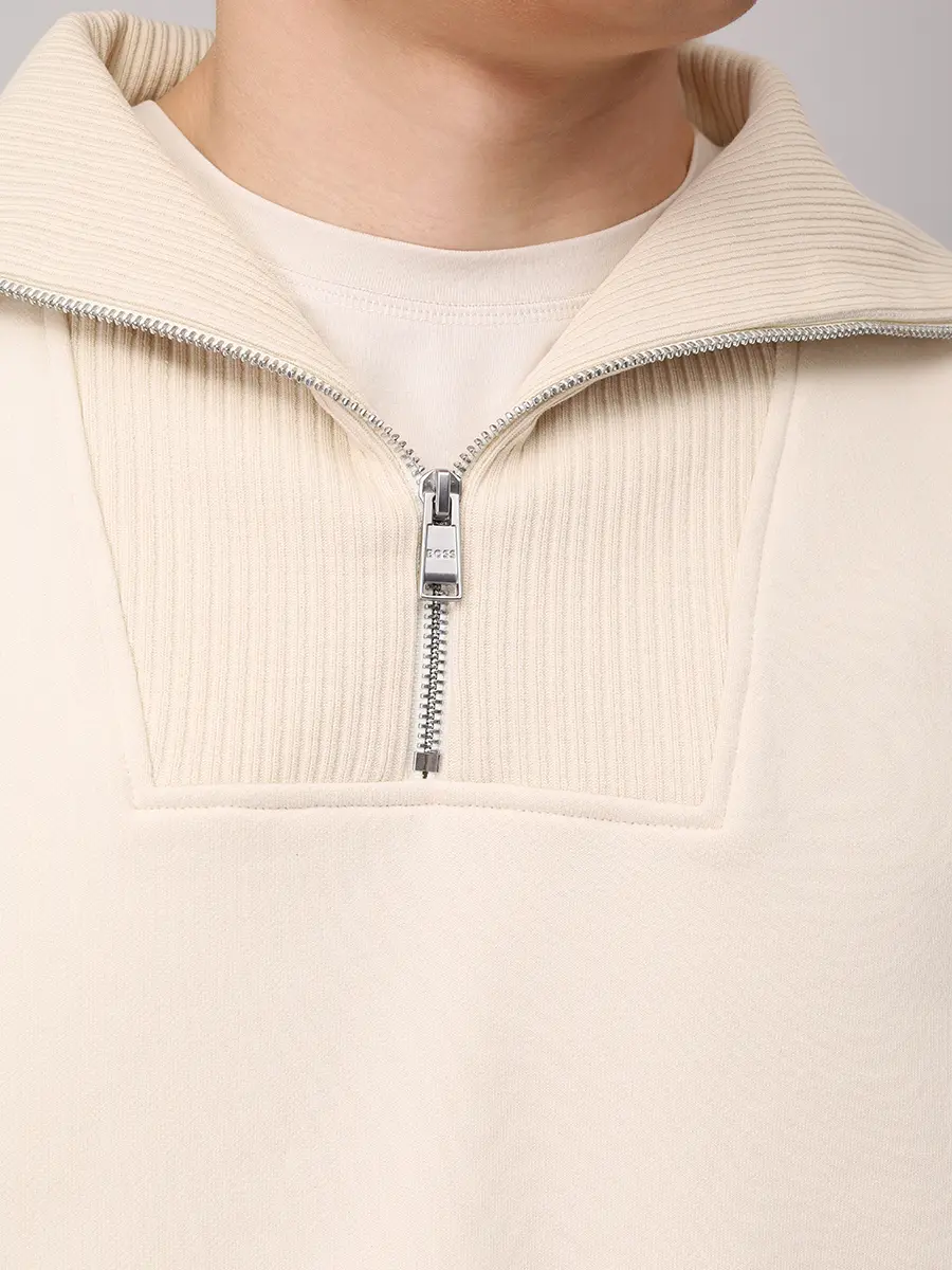 Толстовка хлопковая BOSS 50548947/131 Кремовый  Фото 5