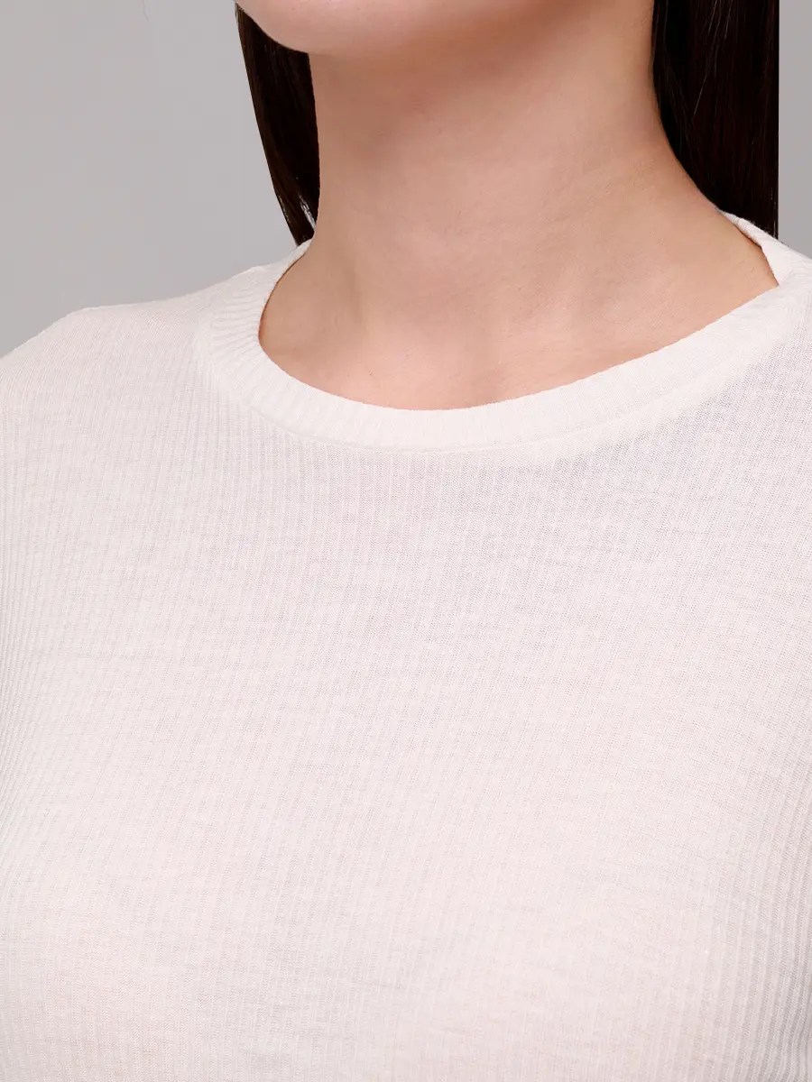 Лонгслив из вискозы и шерсти LOULOU DE SAISON ORTIGIA LDS Белый  Фото 5