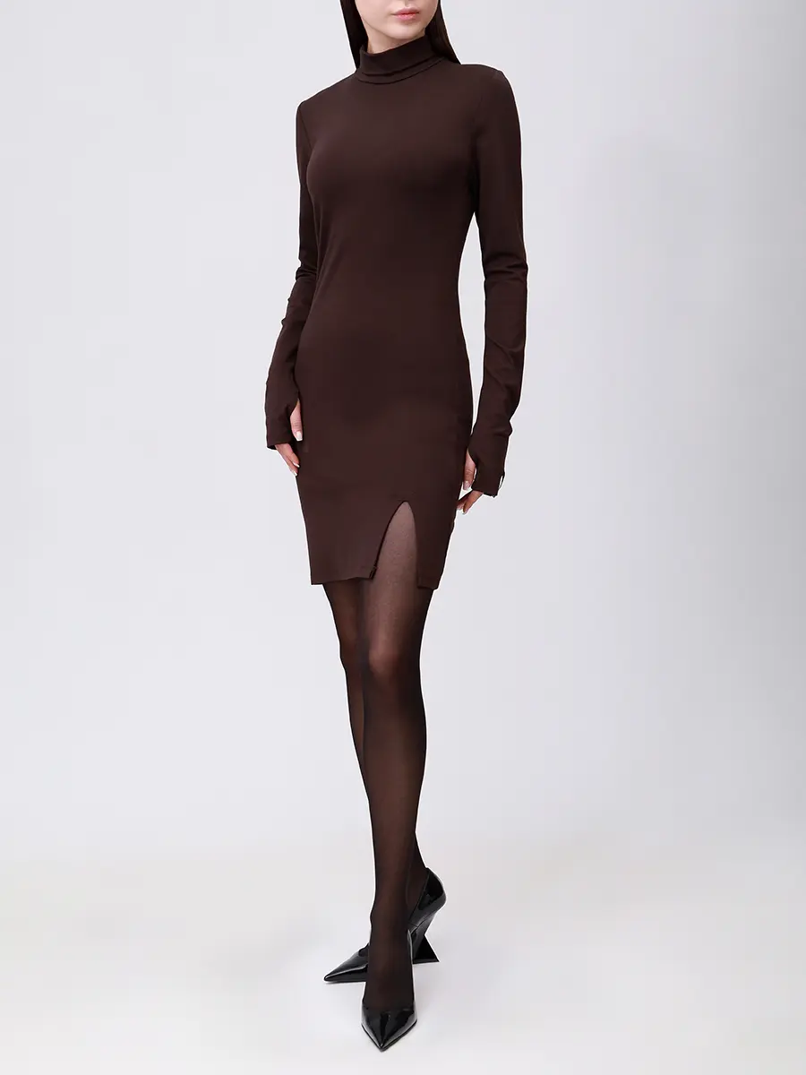 Платье из вискозы HINNOMINATE HMABW02067 Коричневый  Фото 2