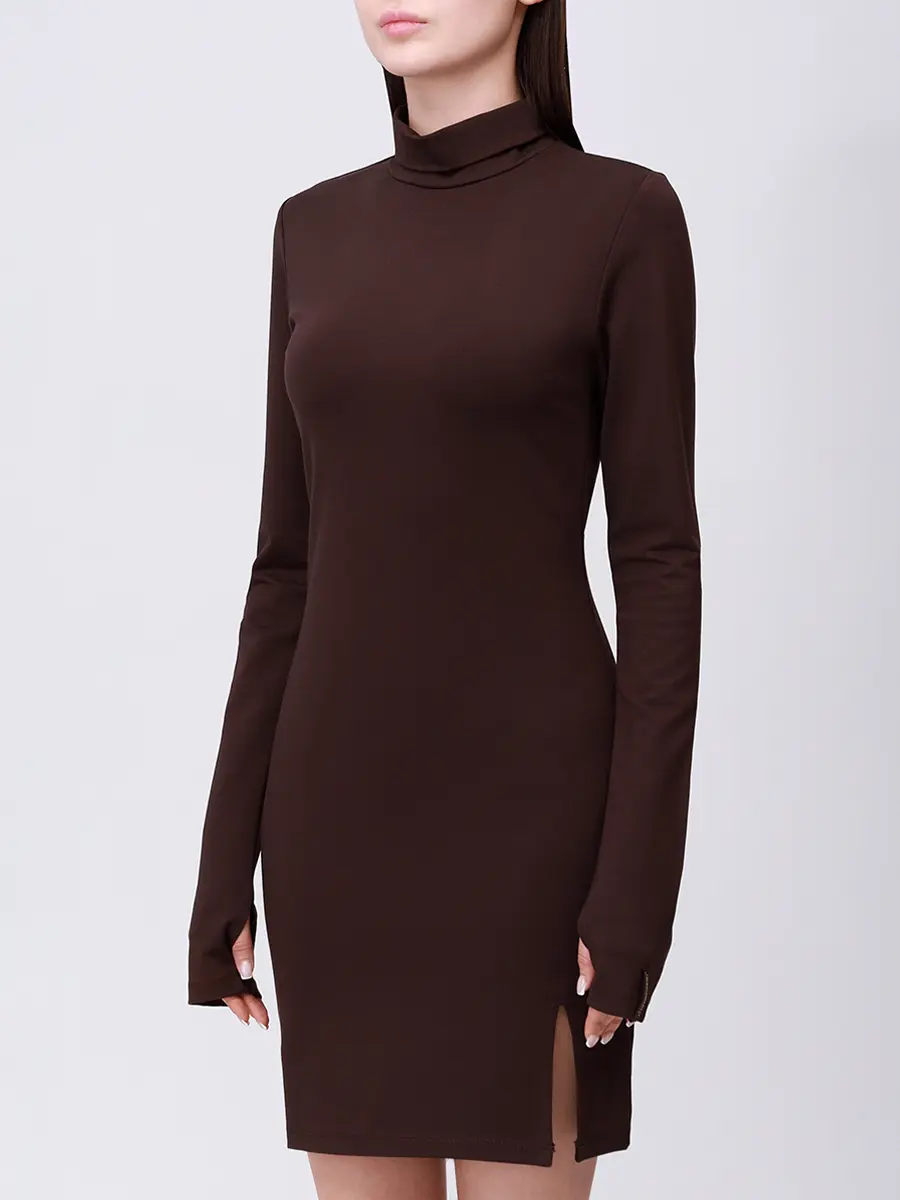 Платье из вискозы HINNOMINATE HMABW02067 Коричневый  Фото 4