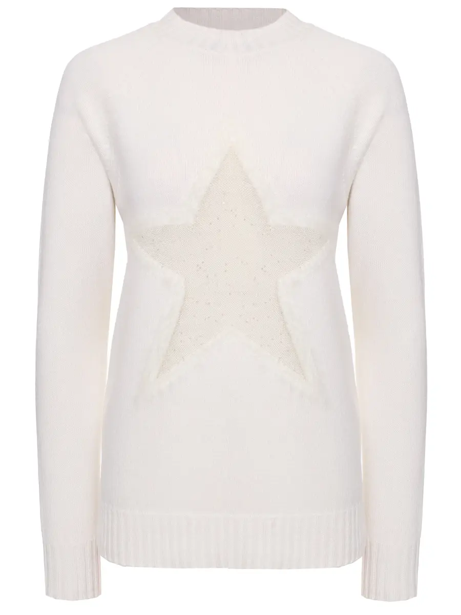 Джемпер из шерсти и ангоры LORENA ANTONIAZZI I25125GM09A_2472 2150 Белый 