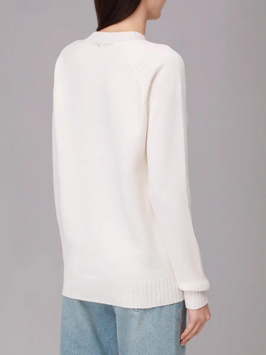 Джемпер из шерсти и ангоры LORENA ANTONIAZZI I25125GM09A_2472 2150 Белый  Фото 3