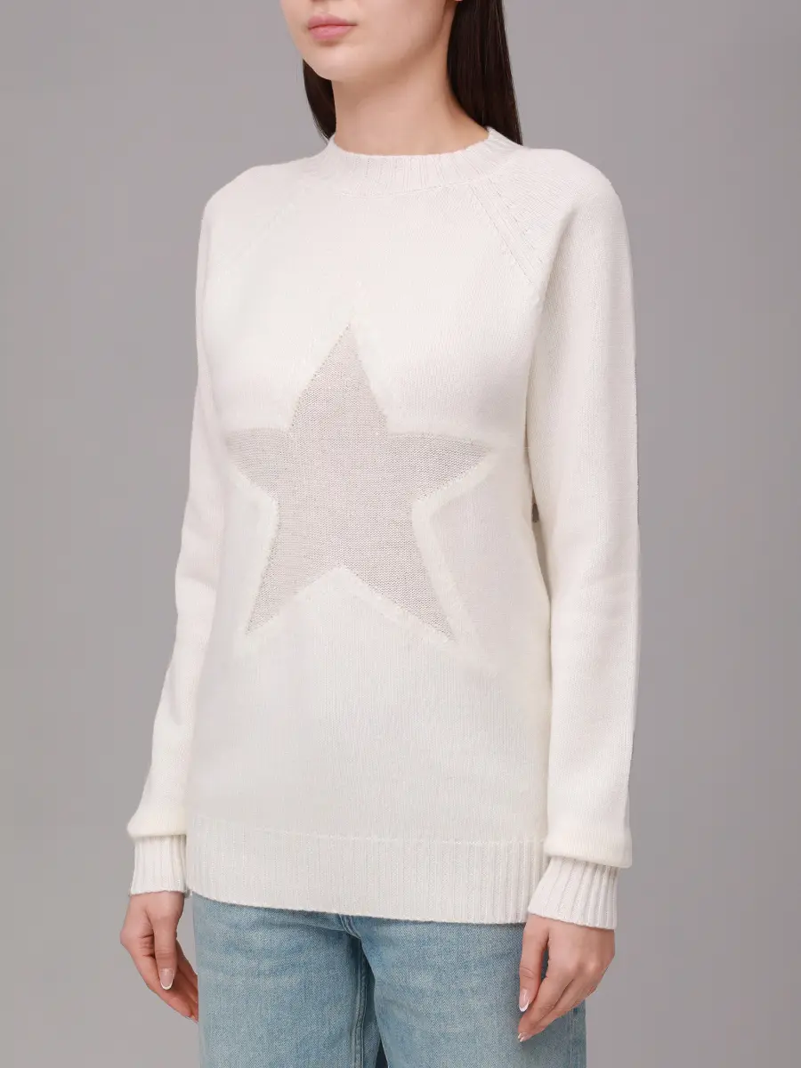 Джемпер из шерсти и ангоры LORENA ANTONIAZZI I25125GM09A_2472 2150 Белый  Фото 4