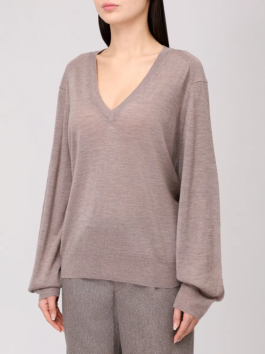 Пуловер кашемировый Julio LOULOU DE SAISON JULIO Бежевый  Фото 4