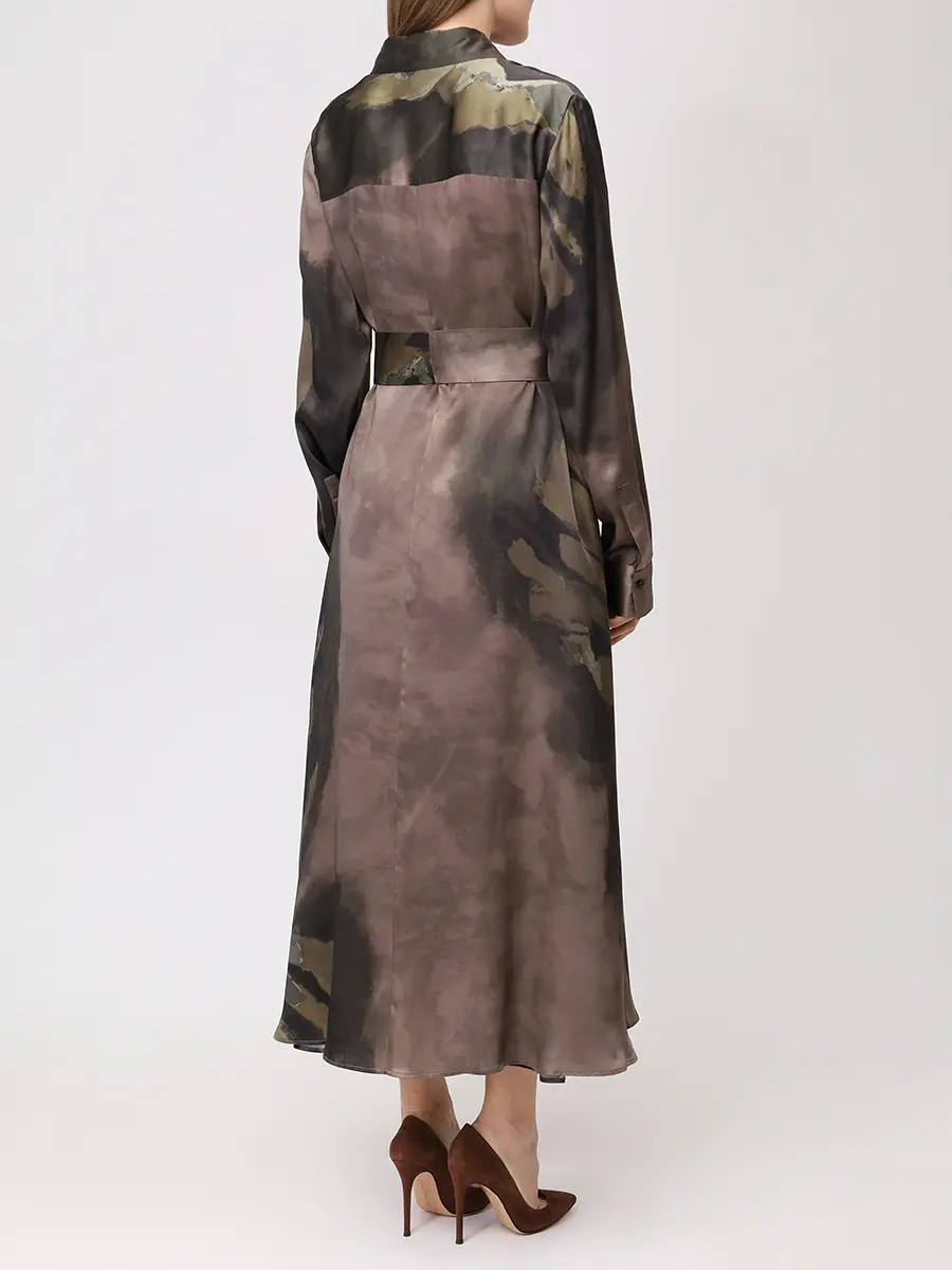 Платье шелковое KITON D54318K0585G03005 Принт  Фото 3