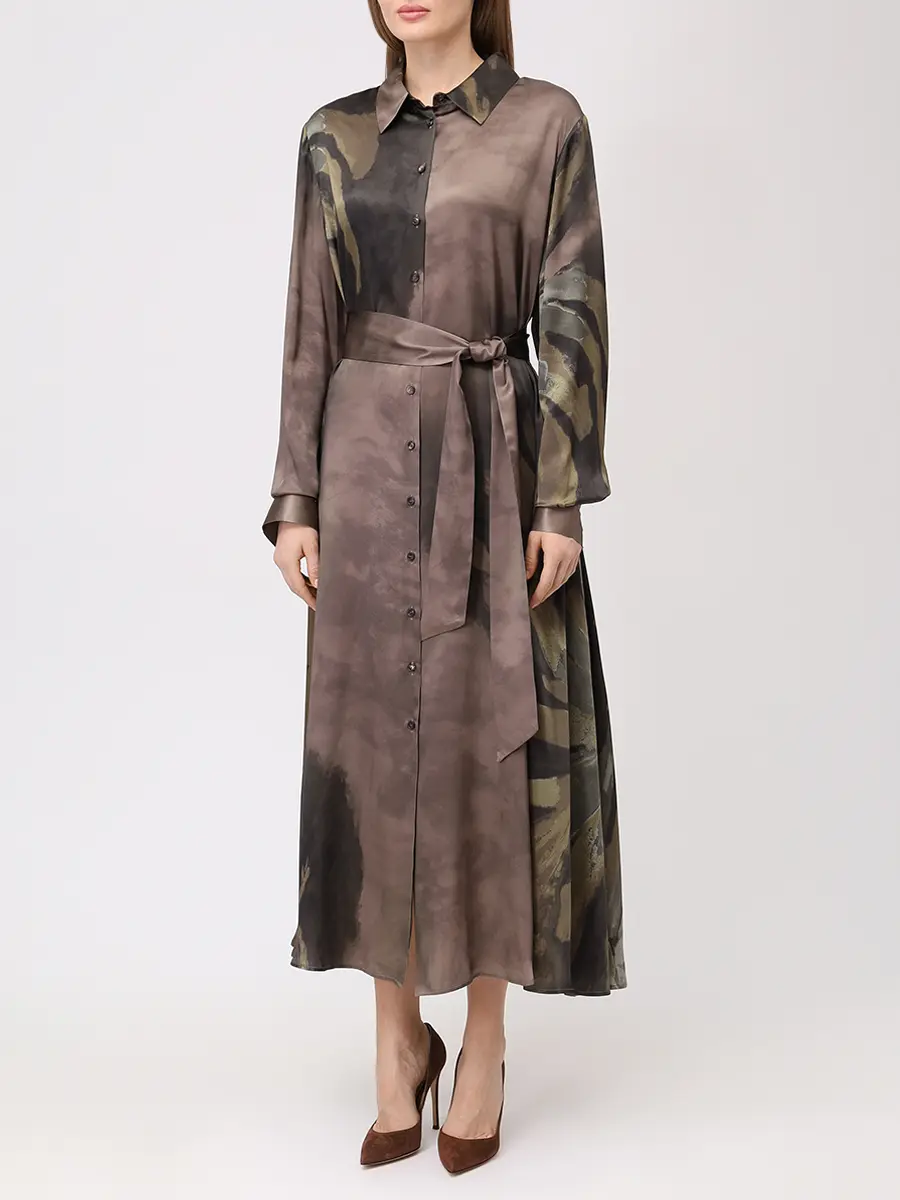 Платье шелковое KITON D54318K0585G03005 Принт  Фото 4