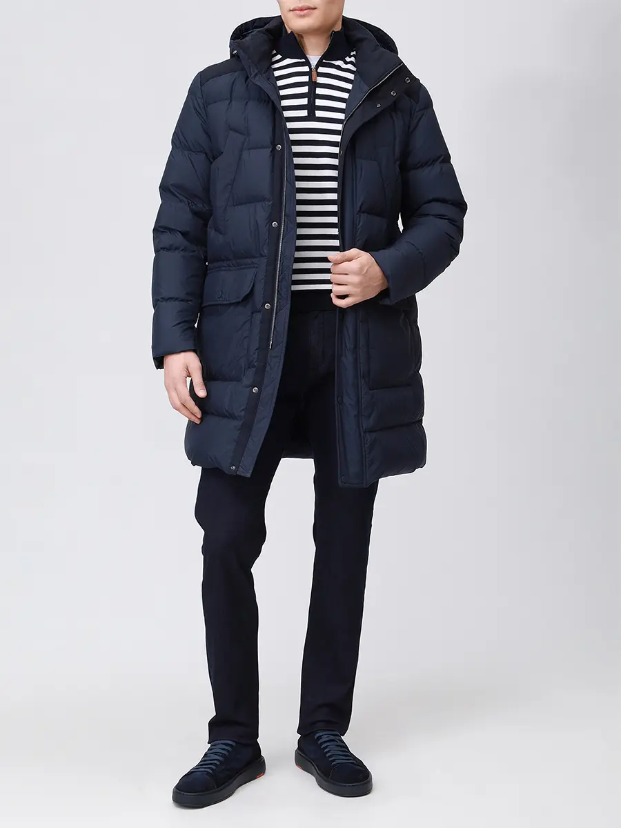 Пуховик стеганый PAUL & SHARK 14312592/013 Синий  Фото 2