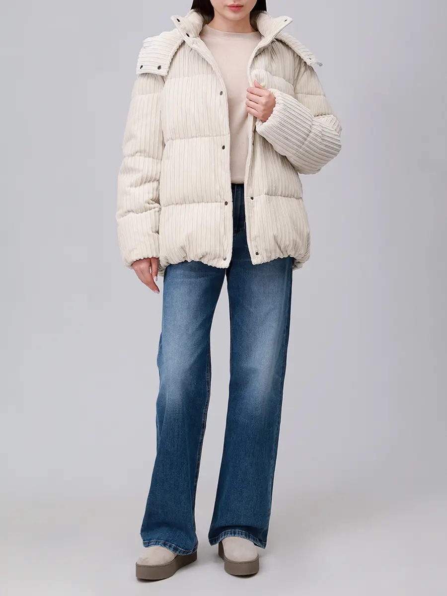 Пуховик стеганый ANTONELLI FIRENZE P3485-148C-101 Молочный Кремовый  Фото 2