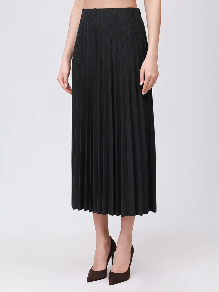 Юбка шерстяная AGNONA KG02020U-9D180NU-E79 Темно Зеленый  Фото 4